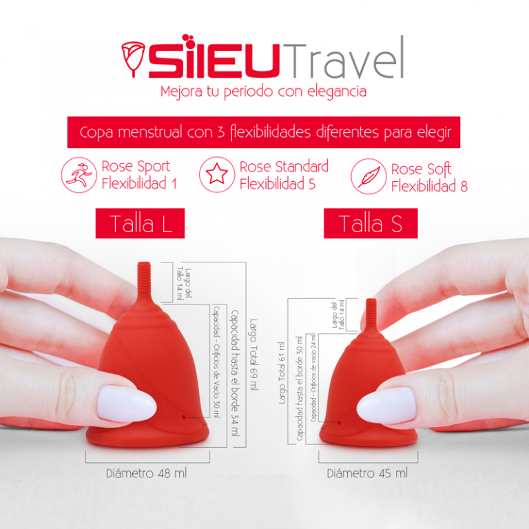 Sileu Travel Copa Menstrual Sileu Rose Esterilizador Plegable