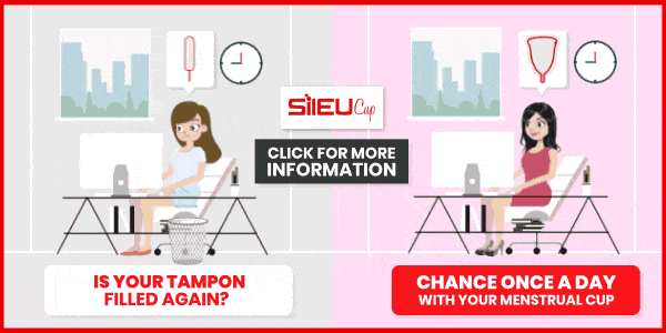 12 HOURS PROTECTION WITH MENSTRUAL banner office tampon cup