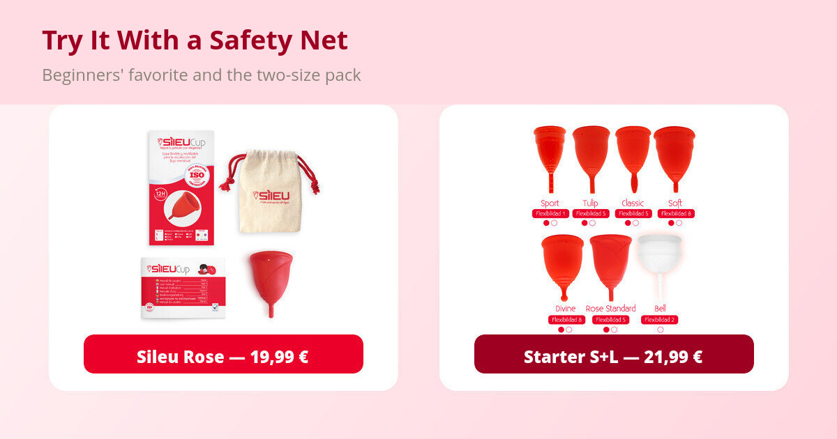 Menstrual Cup Reviews: The Good, the Bad, and What Nobody Tells You 3 Sileu Rose menstrual cup reviews and the Starter pack with two sizes to try