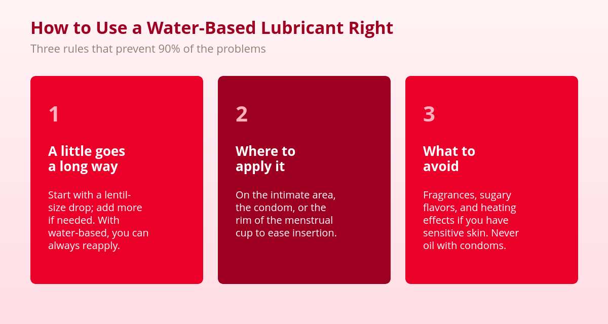 Water-Based Lubricant: Why It's the Standard for Intimate Use 3 Three steps to using a water-based lubricant well