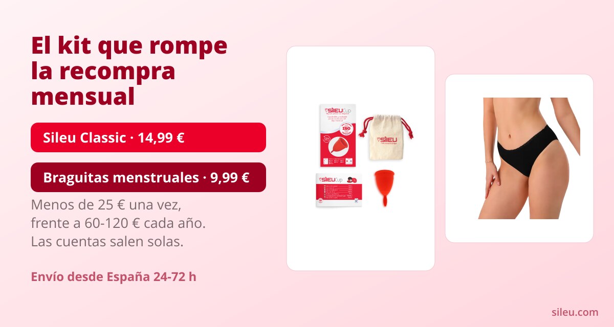 Análisis comparativo de marcas de compresas y tampones 3 Copa menstrual Sileu Classic y braguitas menstruales: la alternativa al marketing de compresas y tampones