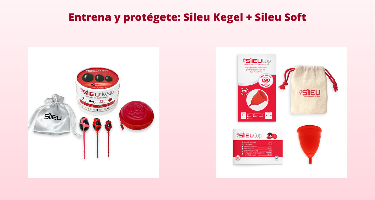 Como saber que tienes el suelo pélvico débil 3 Sileu Kegel entrenador de suelo pelvico debil junto a la copa menstrual Sileu Soft