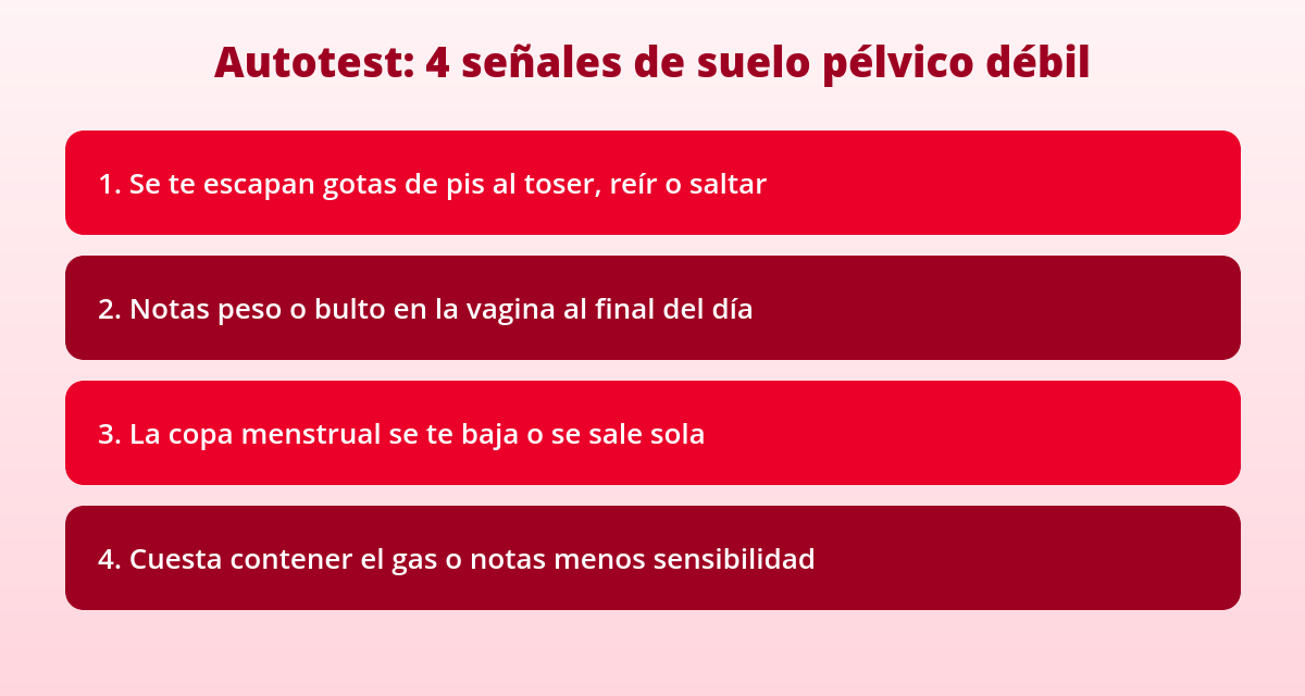 Como saber que tienes el suelo pélvico débil 2 Autotest suelo pelvico debil señales de alerta