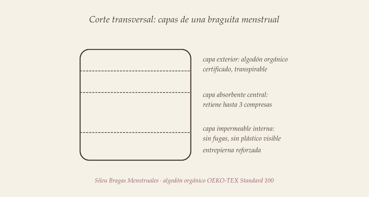 Period Panties for Teens and First Periods 1 boceto de las capas de una braguita menstrual para adolescentes
