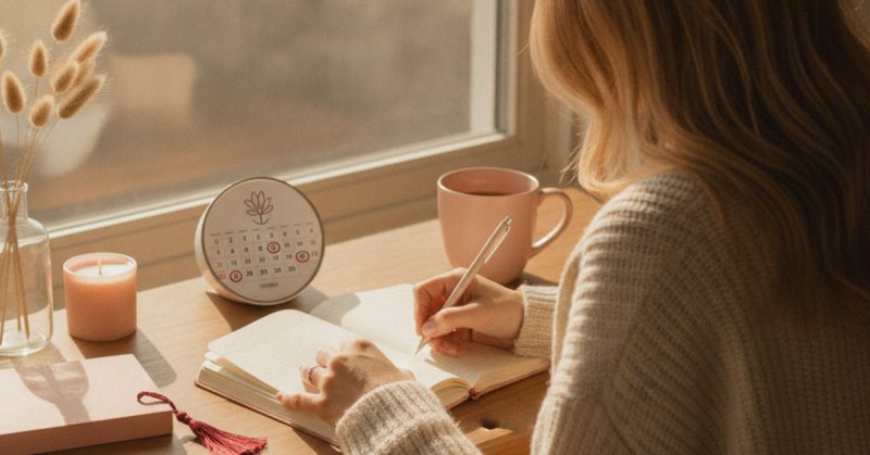 fases del ciclo menstrual seguimiento en calendario