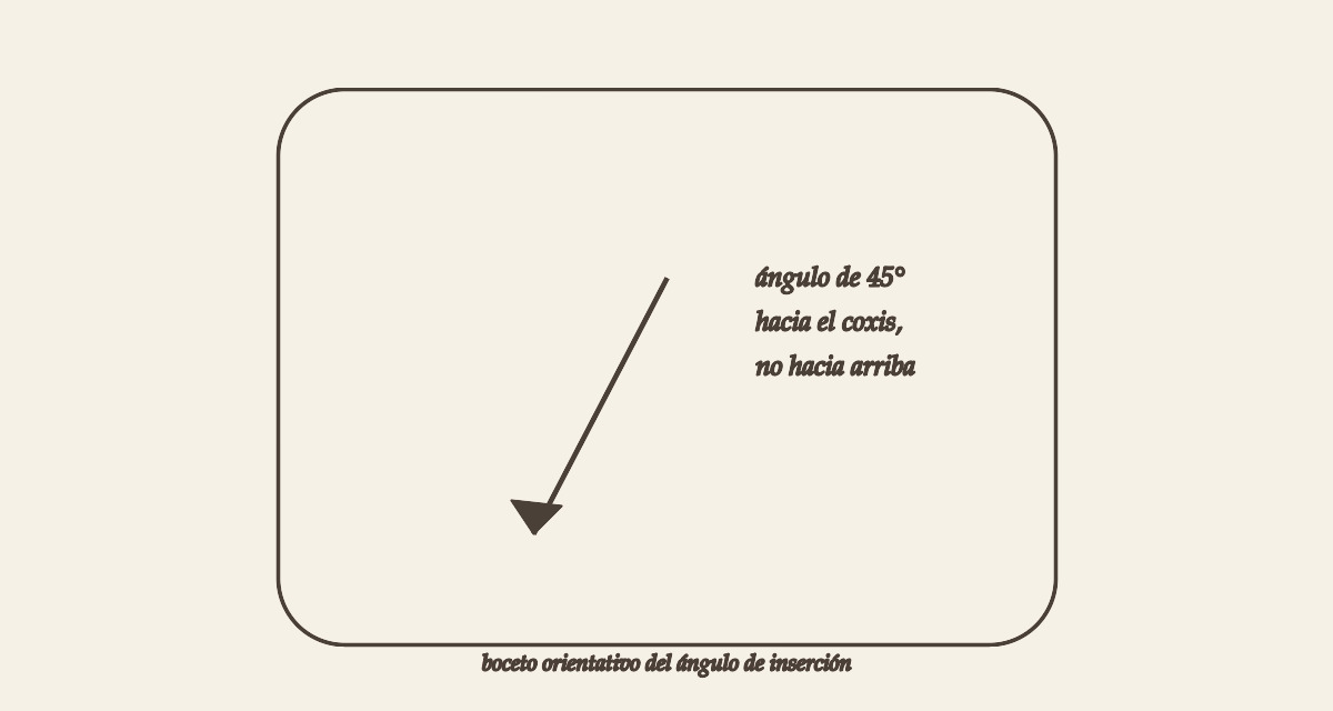 Cómo poner la copa menstrual paso a paso (sin dolor) 3 boceto del angulo para poner la copa menstrual hacia el coxis