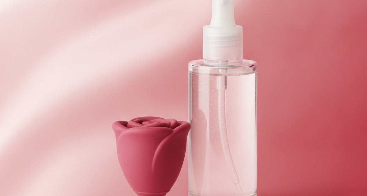 How to Insert the Menstrual Cup Step by Step (No Pain) 1 how to insert the menstrual cup with the Rose cup and water-based lubricant