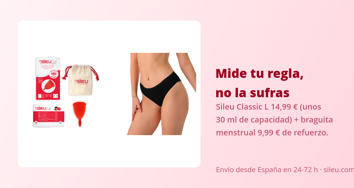 Cantidad del flujo menstrual y duración del período 3 Copa Sileu Classic y braguita menstrual para medir y gestionar la cantidad de flujo menstrual