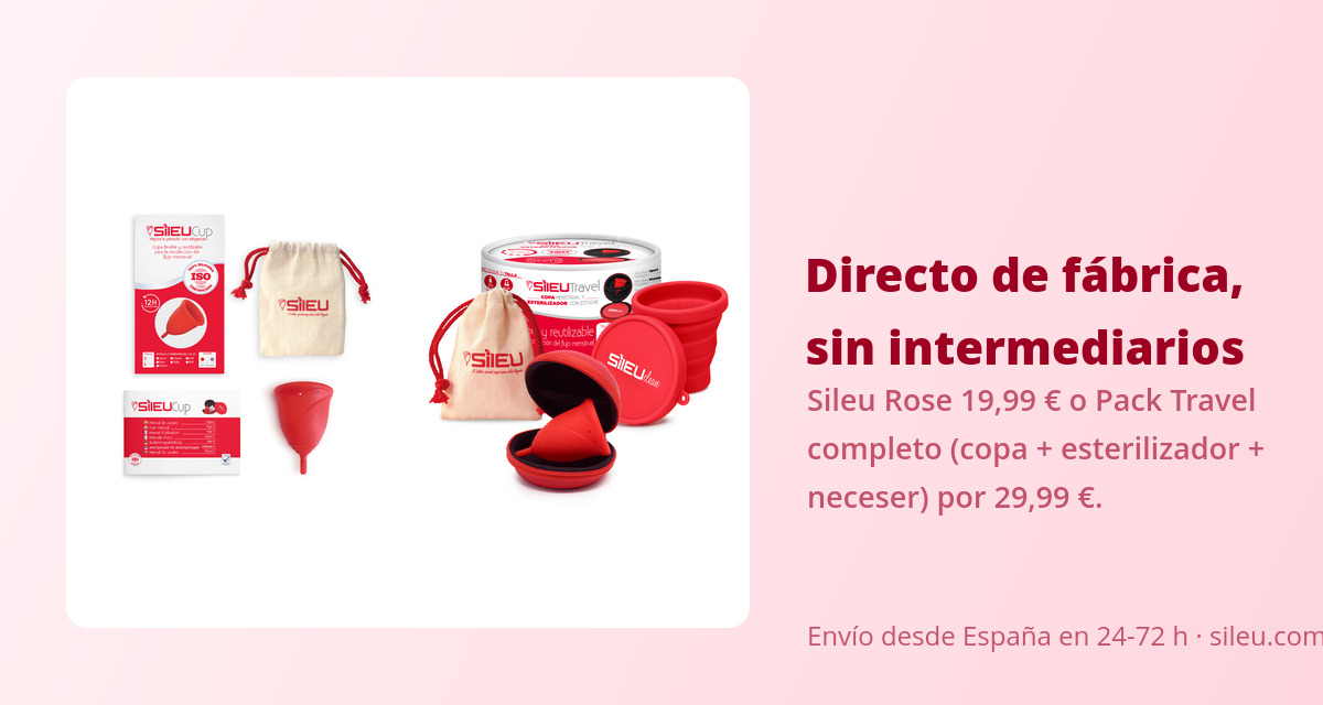 Dónde comprar copa menstrual en España: todas las opciones comparadas 2 Copa menstrual Sileu Rose y Pack Travel, opciones para comprar copa menstrual directa de fábrica