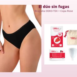 Sileucup - Copas Menstruales 9 Pack braguita menstrual OEKO-TEX y copa menstrual Sileu Rose