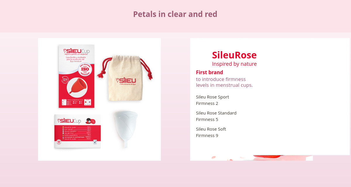 Why the Sileu Rose Menstrual Cup Is Shaped Like a Rose: The Story of a Spanish Design 3 Sileu Rose rose-shaped menstrual cup in clear and red