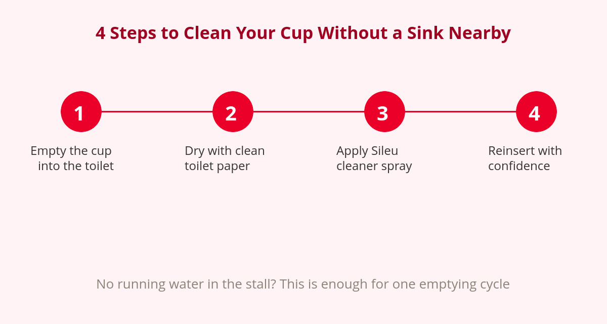Cleaning the Menstrual Cup in Public Restrooms, Travel & Festivals 2 Diagram: how to clean a menstrual cup in a public restroom without a sink