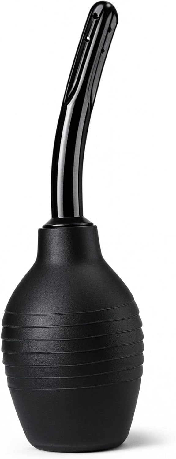 Sileu Enema Curvo 220 ml - Pera de Irrigación Anal con Boquilla Curva, Unisex 1 Sileu Enema Curvo 220 ml con boquilla curva extraíble sobre fondo blanco