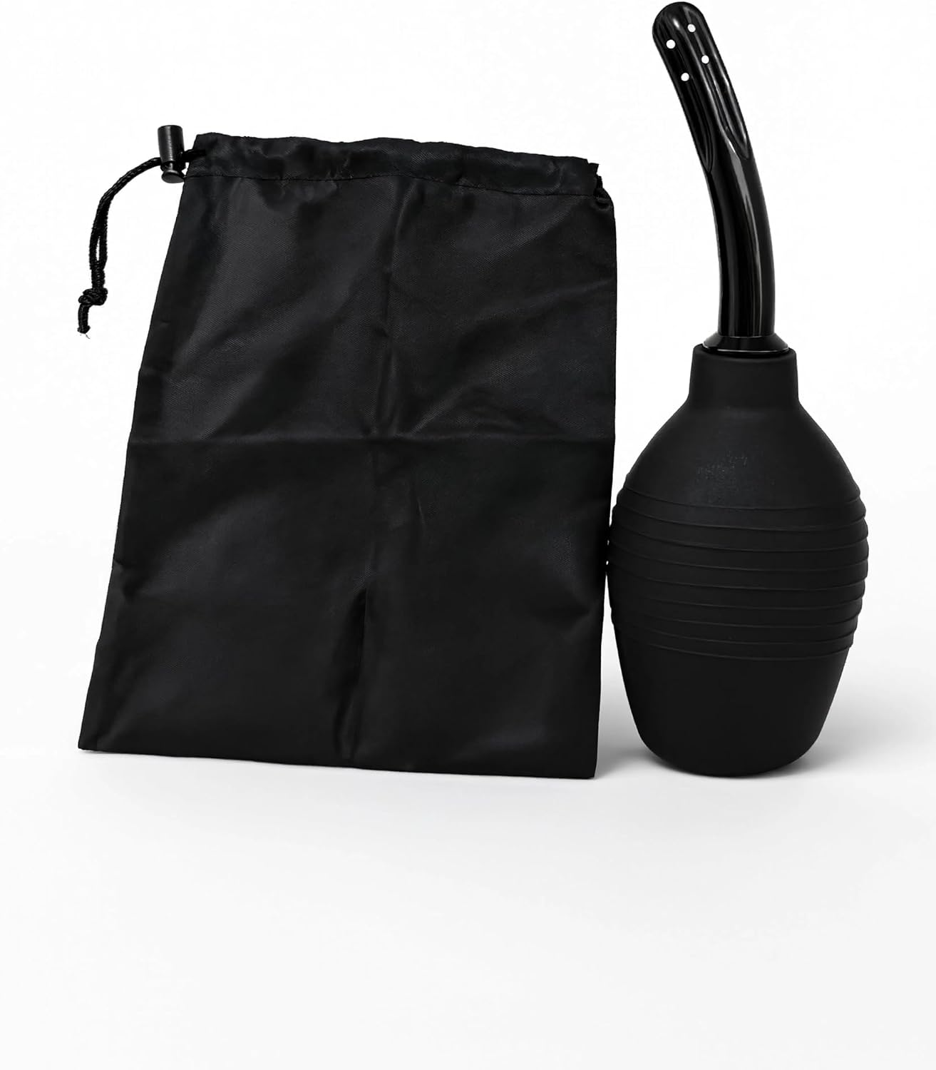 Sileu Enema Curvo 220 ml - Pera de Irrigación Anal con Boquilla Curva, Unisex 2 Sileu Enema Curvo junto a la bolsa de tela con cordón incluida